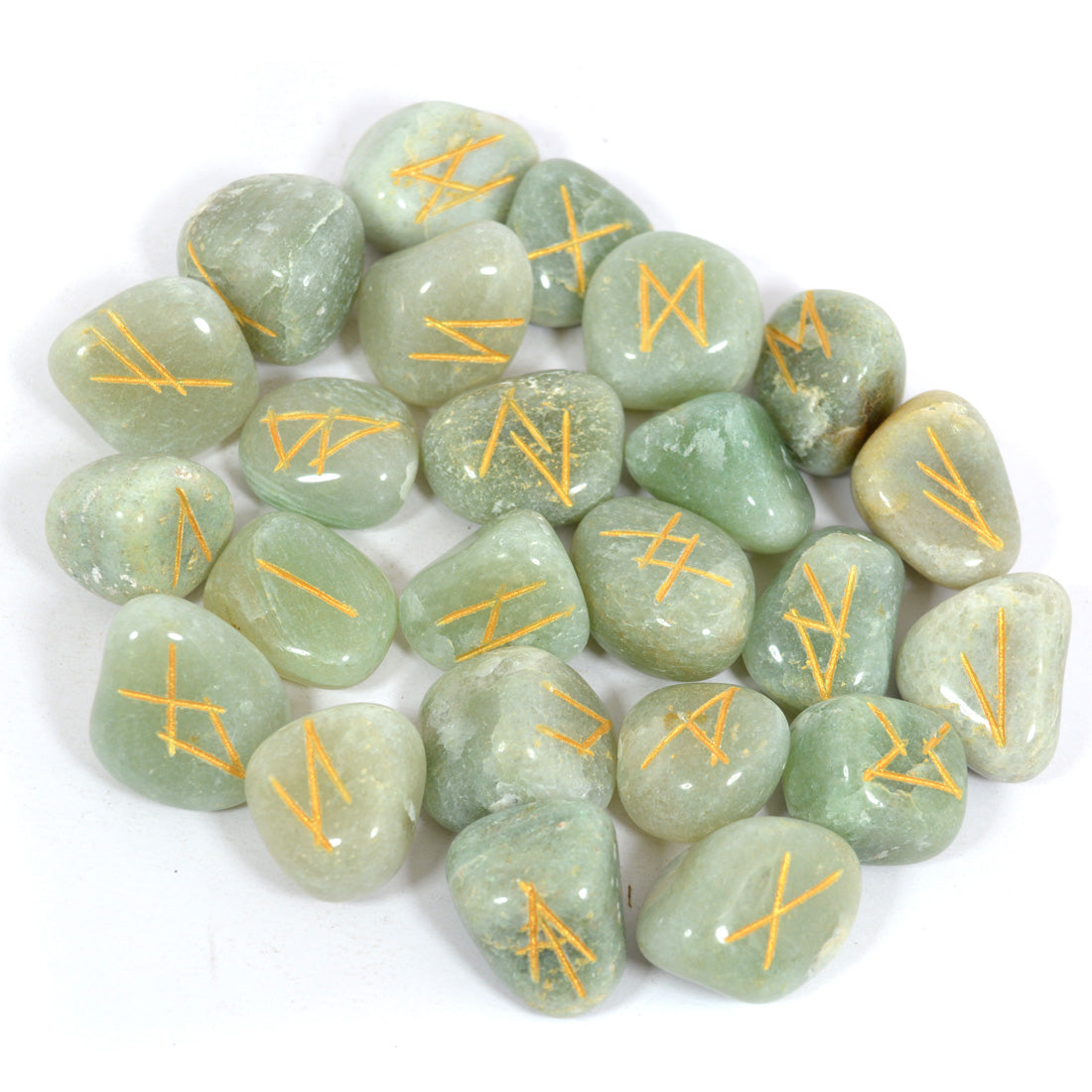 Natural Stone Tumble Shape Rune Set 25 Pc