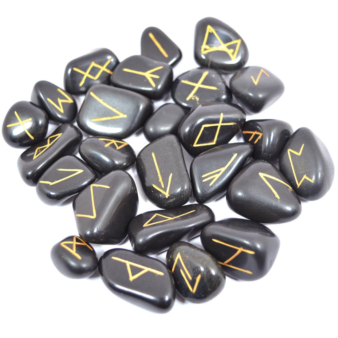 Natural Stone Tumble Shape Rune Set 25 Pc