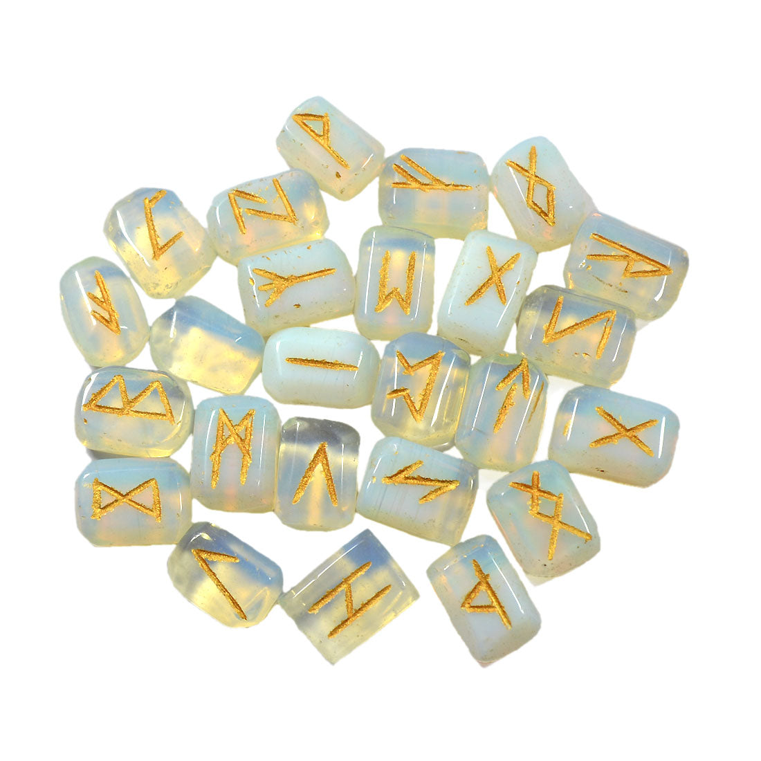 Natural Stone Tumble Shape Rune Set 25 Pc