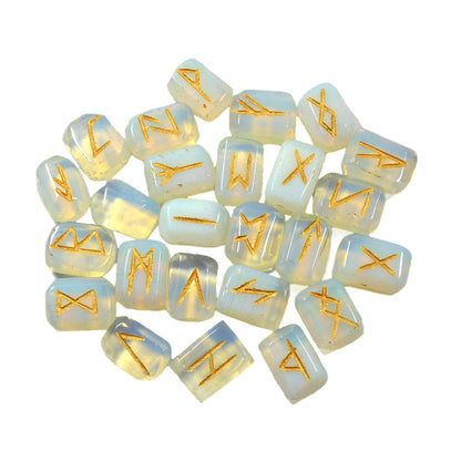 Natural Stone Tumble Shape Rune Set 25 Pc