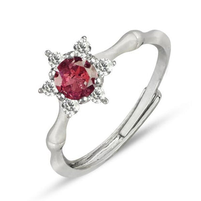 AAA Adjustable Ruby Gemstone Ring for Women Girls