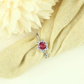 AAA Adjustable Ruby Gemstone Ring for Women Girls