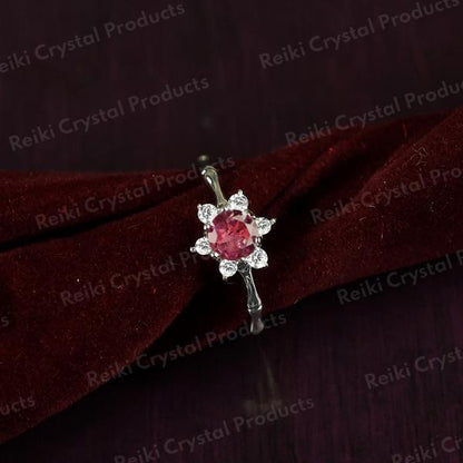AAA Adjustable Ruby Gemstone Ring for Women Girls