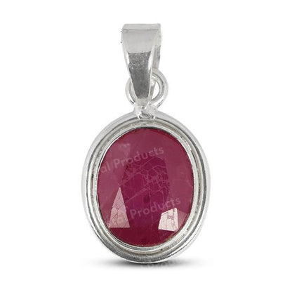 Natural Certified Manik Ruby Gemstone Pendant Original Silver 92.5 Pendant 6 CT to 7 CT