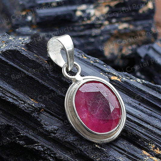Natural Certified Manik Ruby Gemstone Pendant Original Silver 92.5 Pendant 6 CT to 7 CT