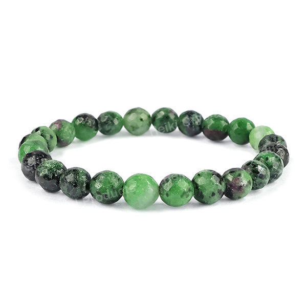Natural Crystal Stone 8 mm Faceted Bead Bracelet for Unisex