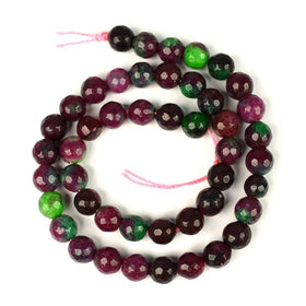 Natural Ruby Zoisite 8mm faceted loose beads strand
