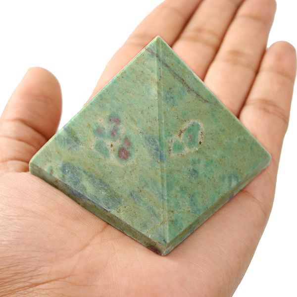 Ruby Fuchsite Pyramid for Reiki Healing / Grid and Vastu Correction
