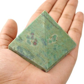 Natural Ruby Fuchsite Crystal Pyramid 50–55 mm