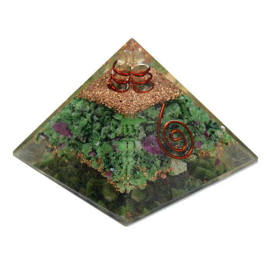 Ruby Fuschite Orgonite Pyramid 60-65 mm