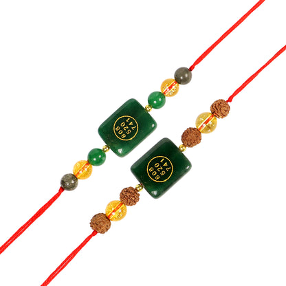 Natural Crystal Stone Money Magnet Band Combo Set 2pc for Wealth