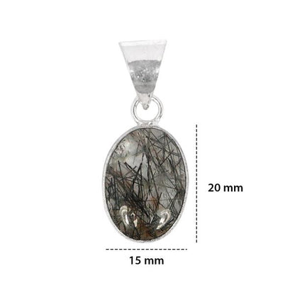 Natural Rutile Quartz Oval Shape Pendant Locket with Metal Chain for Unisex