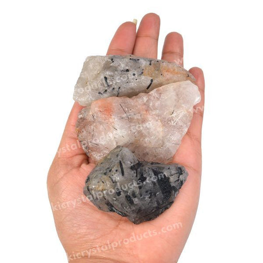 Black Rutile Quartz Raw Rough Stones