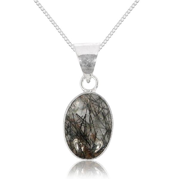 Natural Oval Shape Pendant Locket with Metal Chain for Unisex