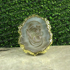 Crystal Stone Agate Sai Baba Symbol Sileces & Coaster for Table Decoration