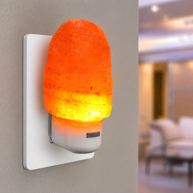 Himalayan Plug Salt Lamp | Handmade Rock Salt Night Lamp with LED Bulb | Air Purifying Lamp for Bedroom, Living Room, Home Décor, Meditation, Vastu & Relaxation