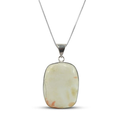 AAA Quality Scolecite Square Pendant With Chain