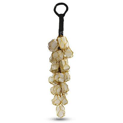 Black Tourmaline / Selenite Tumble Stone Car Hanging or Door Hanging Accessories Pack of 3 Pc