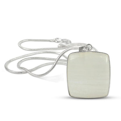 Natural AAA Quality Square Shape Pendant - Locket with Metal Chain