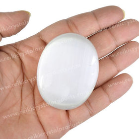 Selenite Healing Crystal Palm Stone Polished