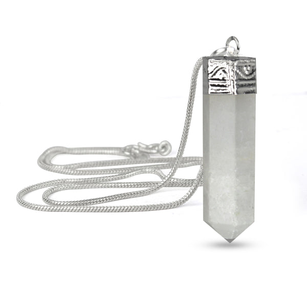 Certified AAA Natural Crystal Stone Pencil Shape Pendant - Locket with Metal Chain