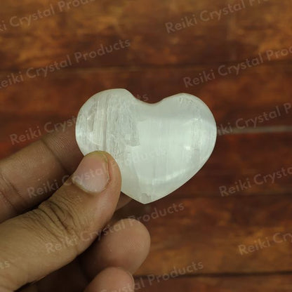 Natural Selenite Crystal Small Heart 4.5cm
