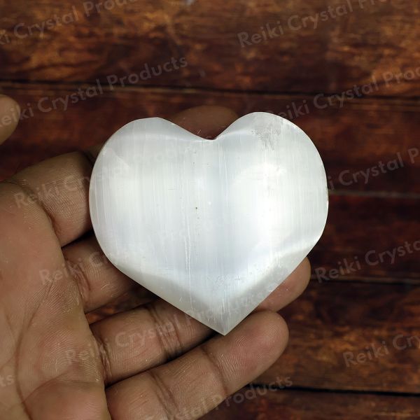 Natural Selenite Crystal Big Heart 6cm