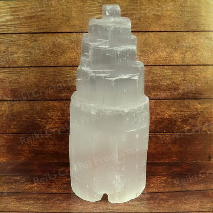 Selenite Natural Shape Lamp With White Bulb