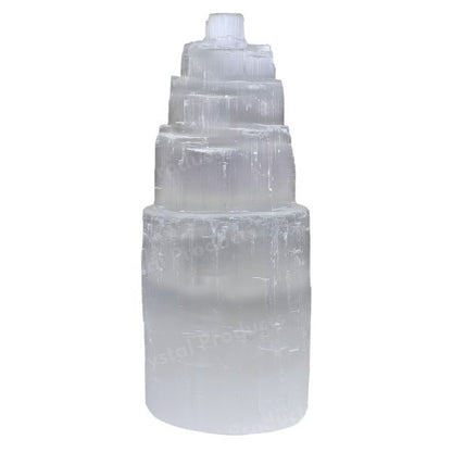 Selenite Natural Shape Lamp With White Bulb