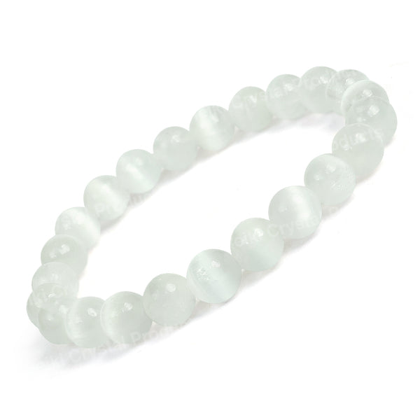 Natural Crystal Stones 8 mm Round Bead Bracelet
