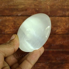 Selenite Palm Stone Big Size 7 cm