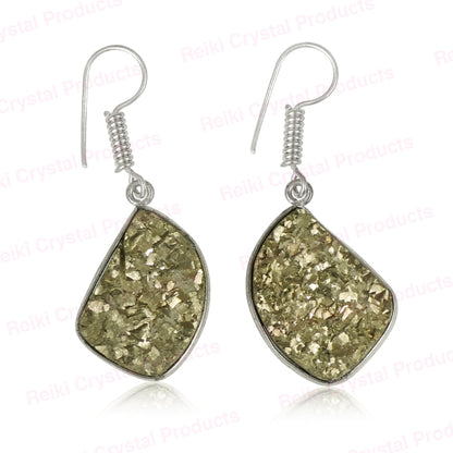 Natural Pyrite Rough Designer Shape Earring
