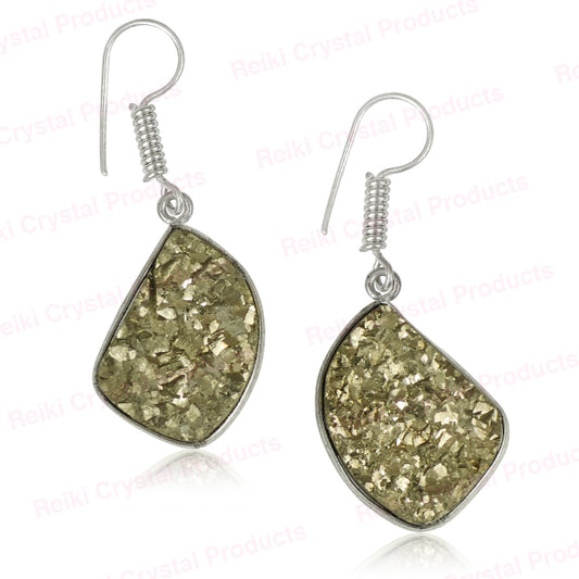 Natural Pyrite Rough Designer Shape Earring