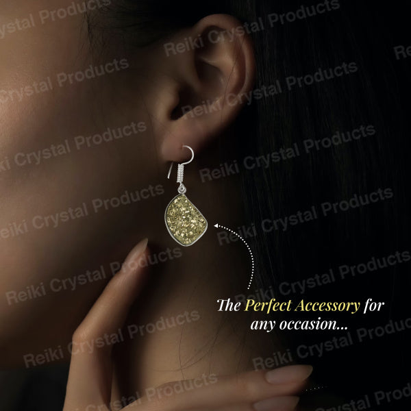 Natural Pyrite Rough Designer Shape Earring