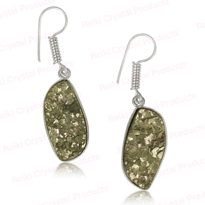 Natural Pyrite Rough Designer Shape Earring 01