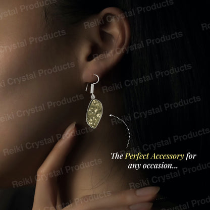 Natural Pyrite Rough Designer Shape Earring 01