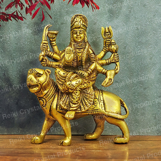 Brass Sherawali Maa Durga Statue Idol size 12.7 cm