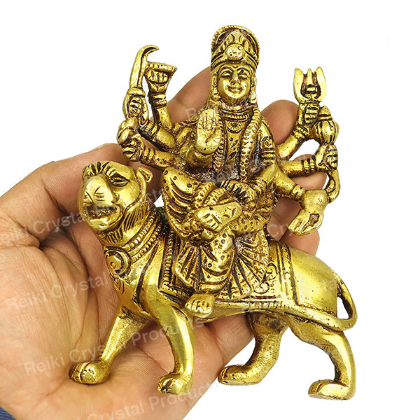 Brass Sherawali Maa Durga Statue Idol size 12.7 cm
