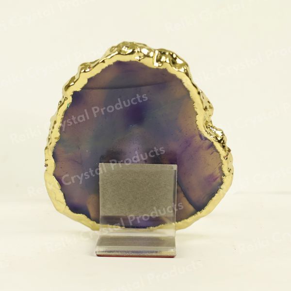 Crystal Stone Agate Shiv Shakti Sileces & Coaster for Table Decoration