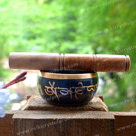 Tibetan Singing Bowl with Wooden Stick 3.5 Inch | Meditation Prayer Bowl for Yoga, Reiki, Music Therapy & Spiritual Practices | 350 Gram