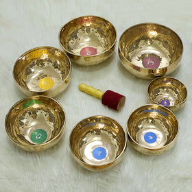 7 Chakra Brass Singing Bowl Set of 7