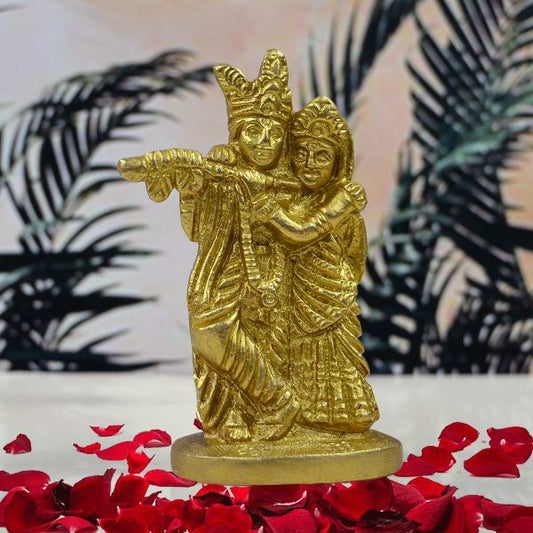 Standing Brass Lord Radha Krishna Idol/Statue