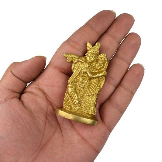 Standing Brass Lord Radha Krishna Idol/Statue