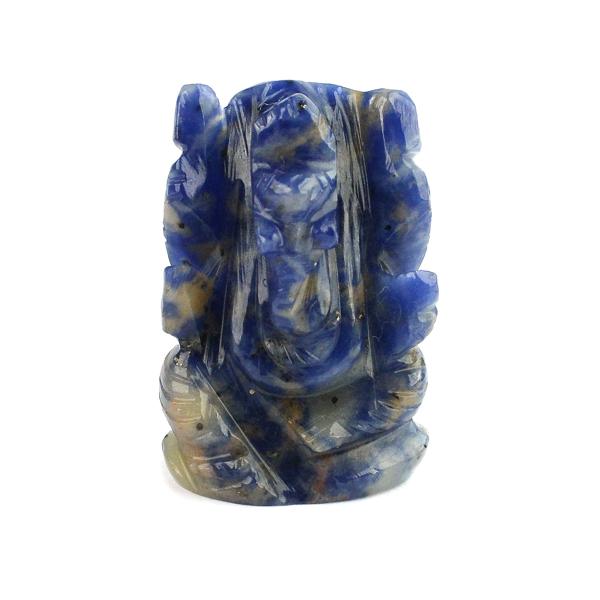 Sodalite Crystal Ganesha Idol Murti for Protection & Decorative Showpiece-2.4 cm (1 inch)