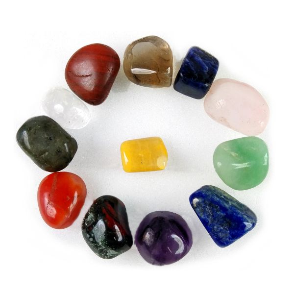 12 Chakra with Smoky Quartz Tumble Stone Kit