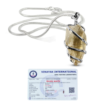 Certified AAA Quality Natural Wire Wrapped Pendant - Locket with Metal Chain