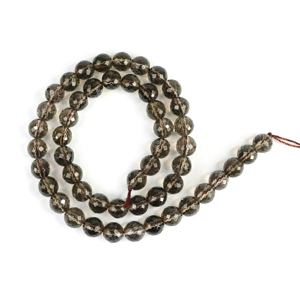 Natural Smoky Quartz 8mm faceted loose beads strand