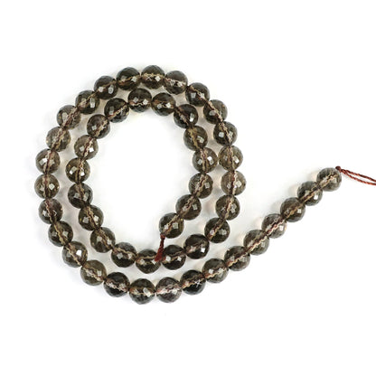 Natural Smoky Quartz 8mm faceted loose beads strand