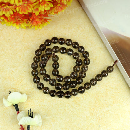 Smoky Quartz 8 mm faceted beads for bracelet making