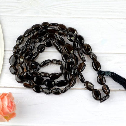 Natural Crystal Stone Oval Beads Mala for Unisex